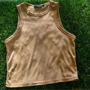 Cotton, ribbed racer back crop top